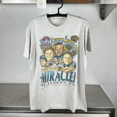 1997 Jacksonville Jaguars Wild Card Weekend One More Miracle! NFL Playoffs XL Caricature T-shirt