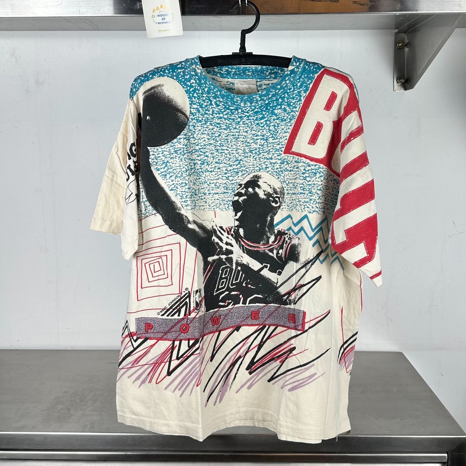 90s Michael Jordan Chicago Bulls AOP NBA single stitch T-shirt