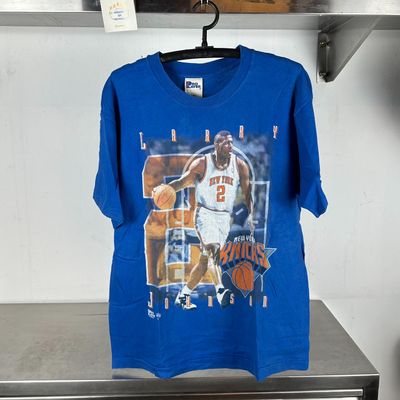 90s Larry Johnson New York Knicks NBA Pro Player single stitch T-shirt