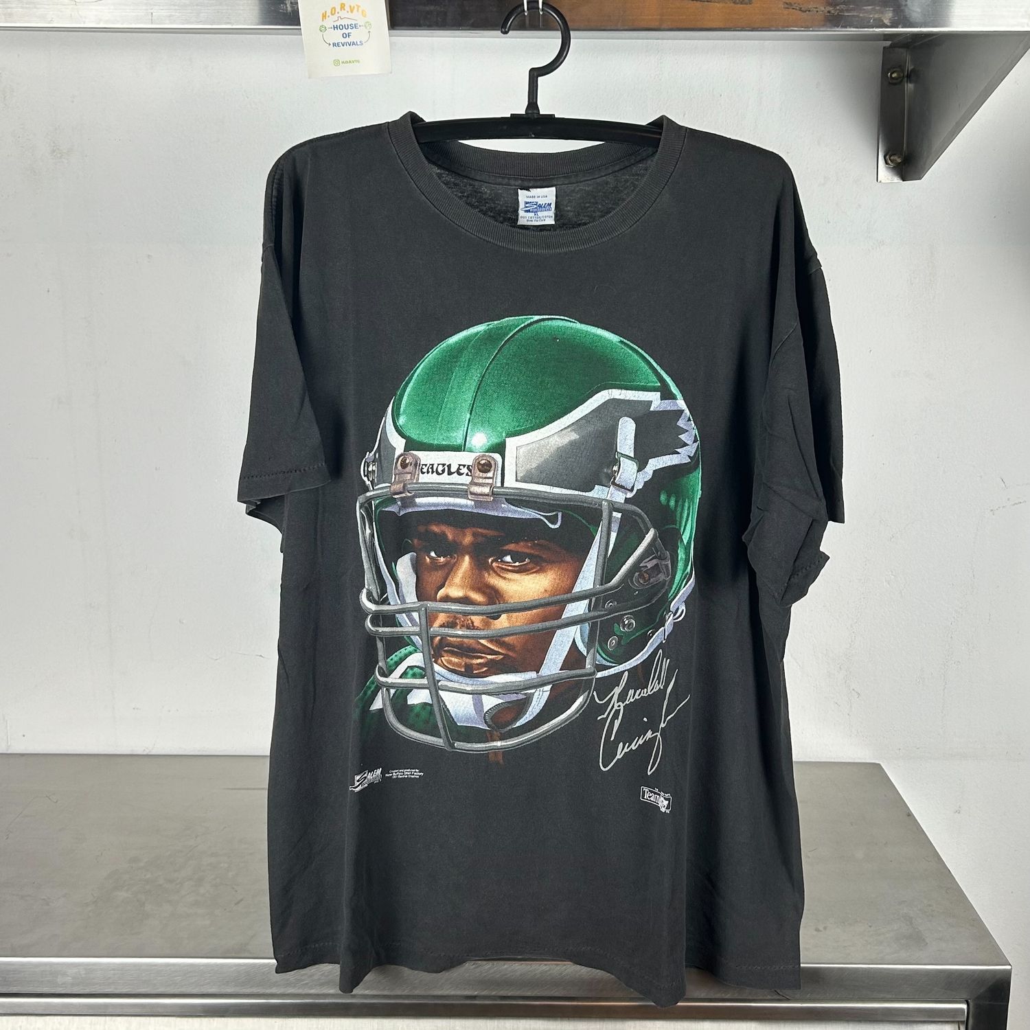 90s Randall Cunningham Philadelphia Eagles Big Face NFL single stitch T-shirt