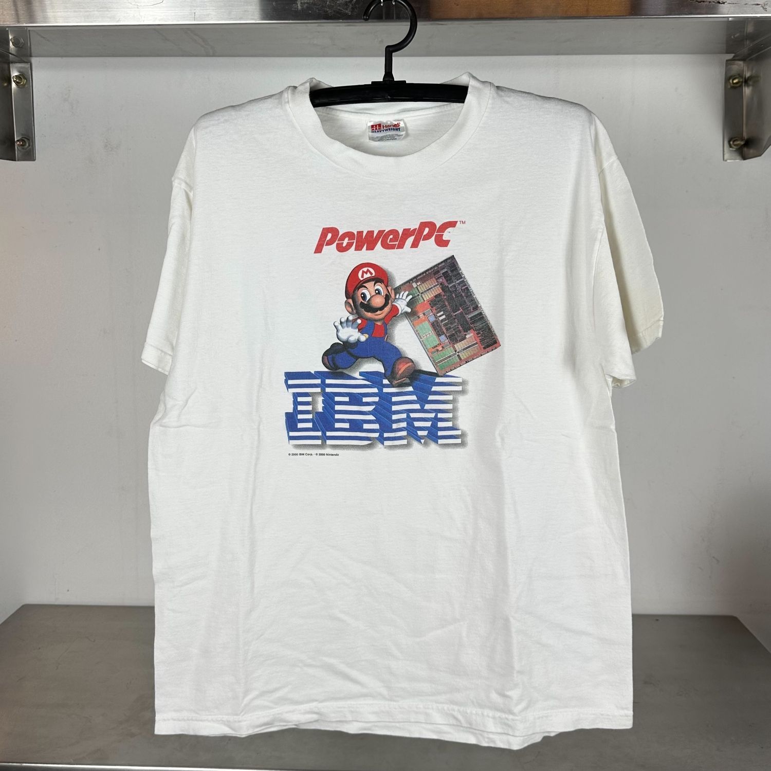 2000 Super Mario IBM Power PC Nintendo Computer Promo T-shirt
