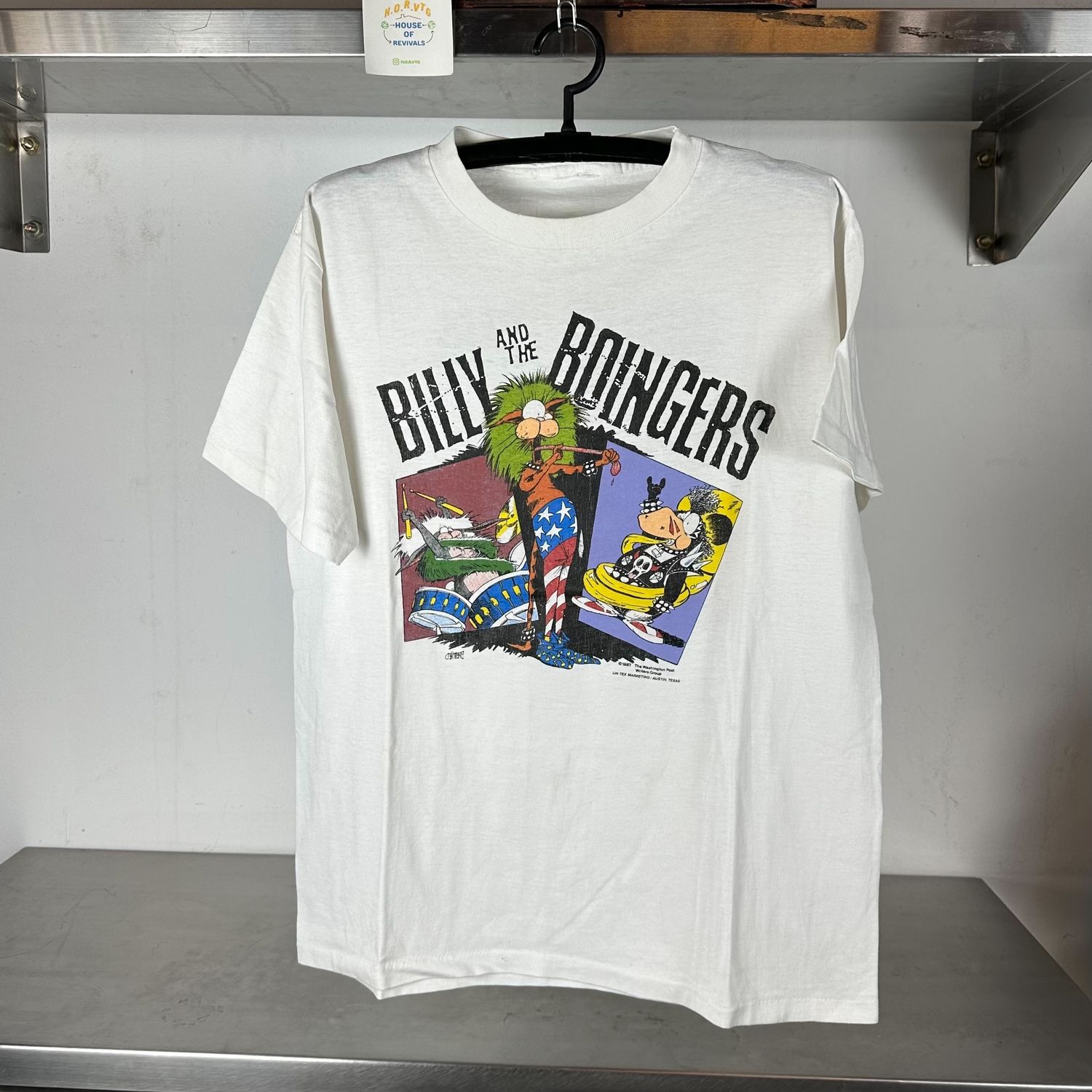​Vintage 1987 Billy and The Boingers Band World Tour Large single stitch T-shirt