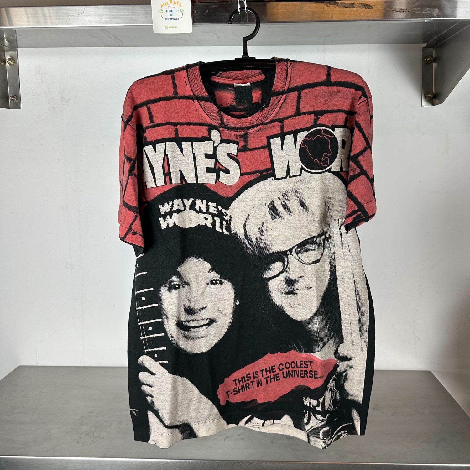 ​Vintage 1991 Wayne’s World Movie AOP All over Print XL single stitch T-shirt