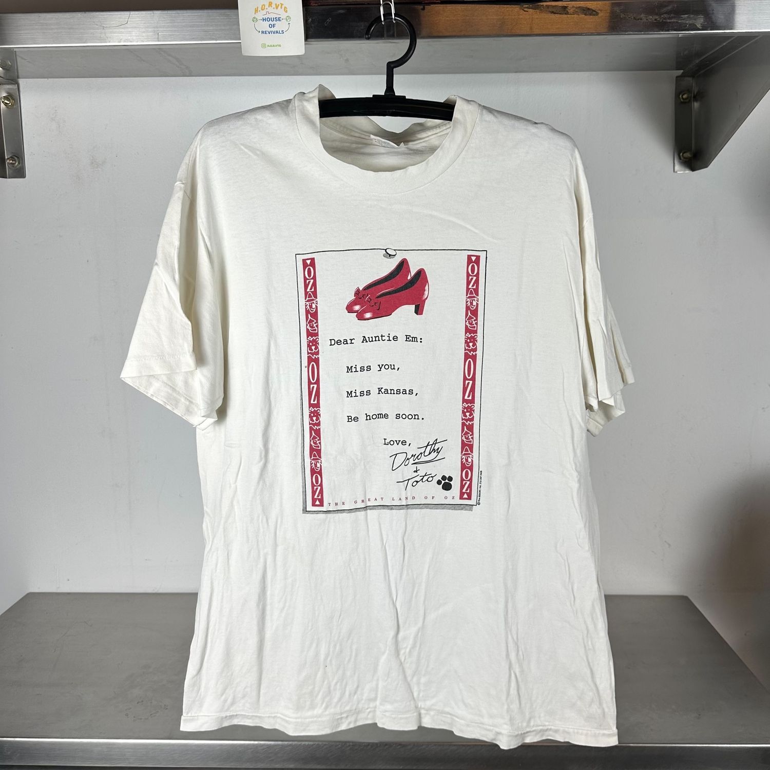 ​Vintage 90s The Wizard of Oz Dear Auntie Em Letter Large single stitch T-shirt