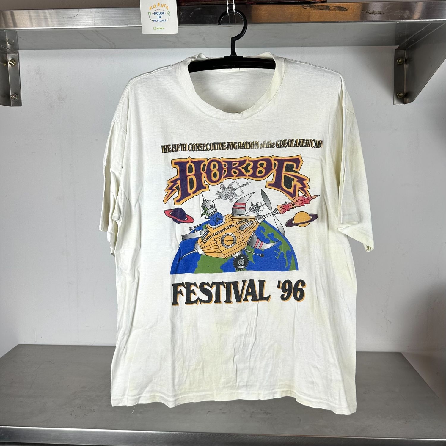 ​Vintage 1996 Lenny Kravitz, Dave Matthews Band, Rusted Root Horde Festival Promo XL single stitch T-shirt