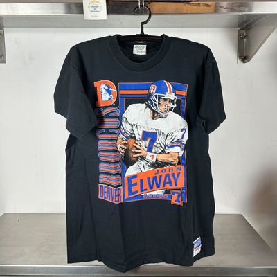 ​Vintage John Elway Denver Broncos NFL Nutmeg XL single stitch T-shirt