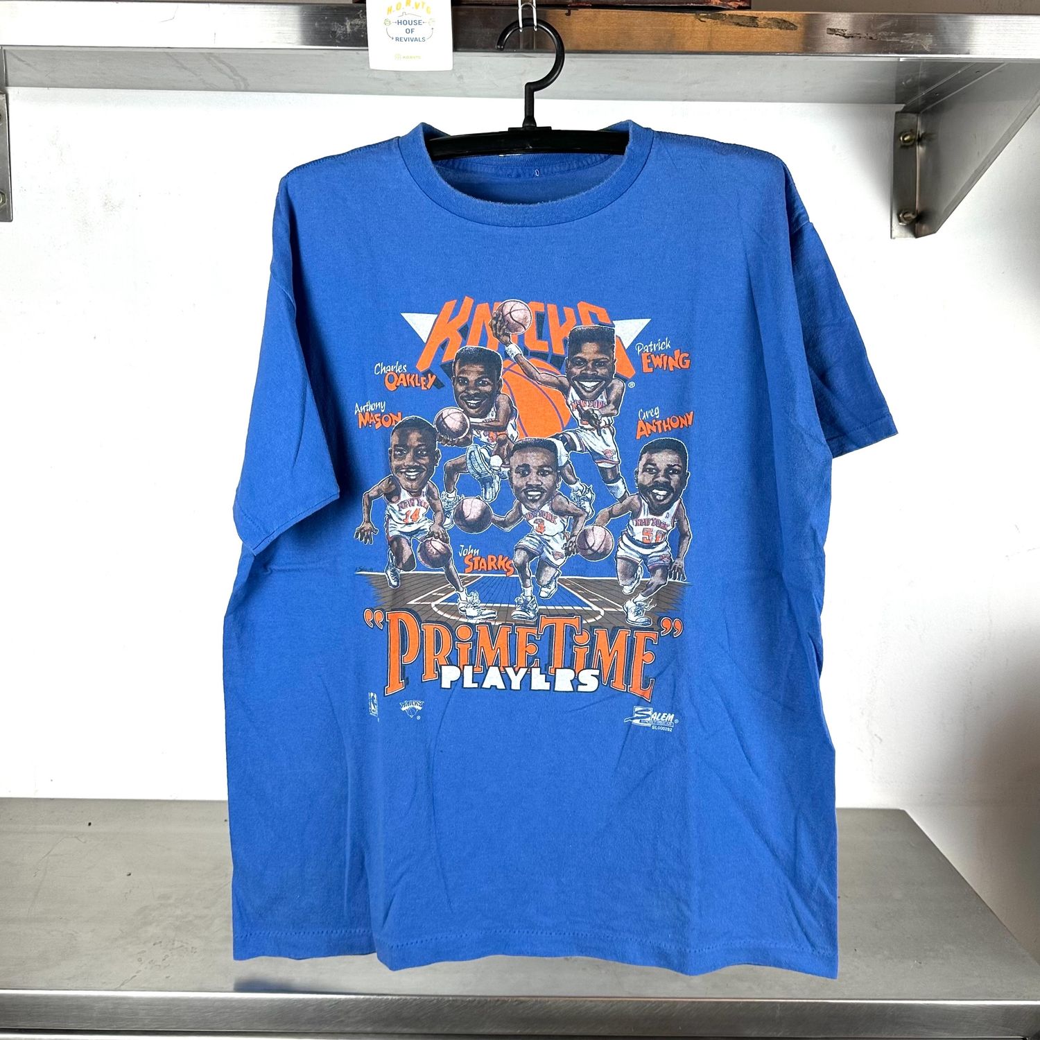 ​Vintage 90s New York Knicks Primetime Players Caricature NBA XL single stitch T-shirt