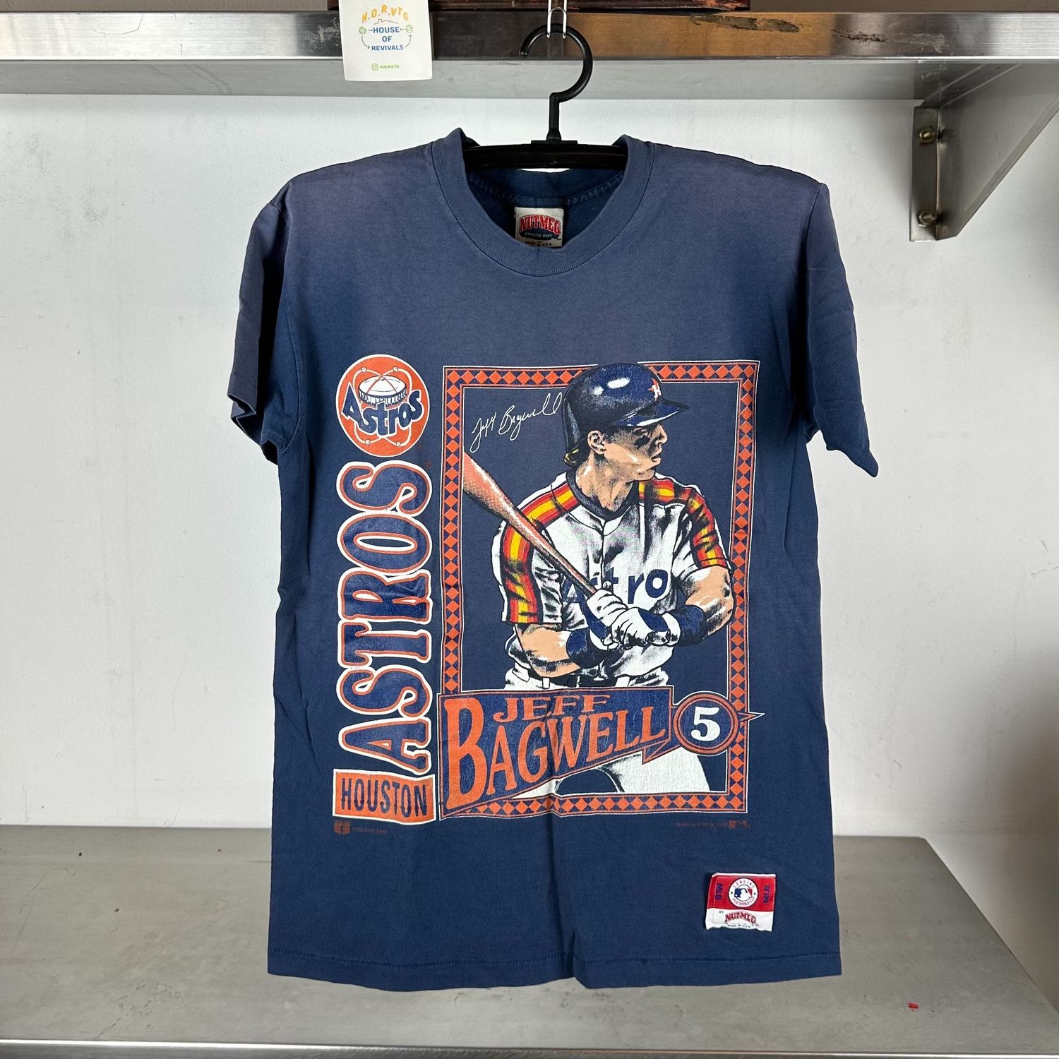 ​Vintage 1992 Jeff Bagwell Houston Astros MLB Nutmeg Medium Single stitch T-shirt