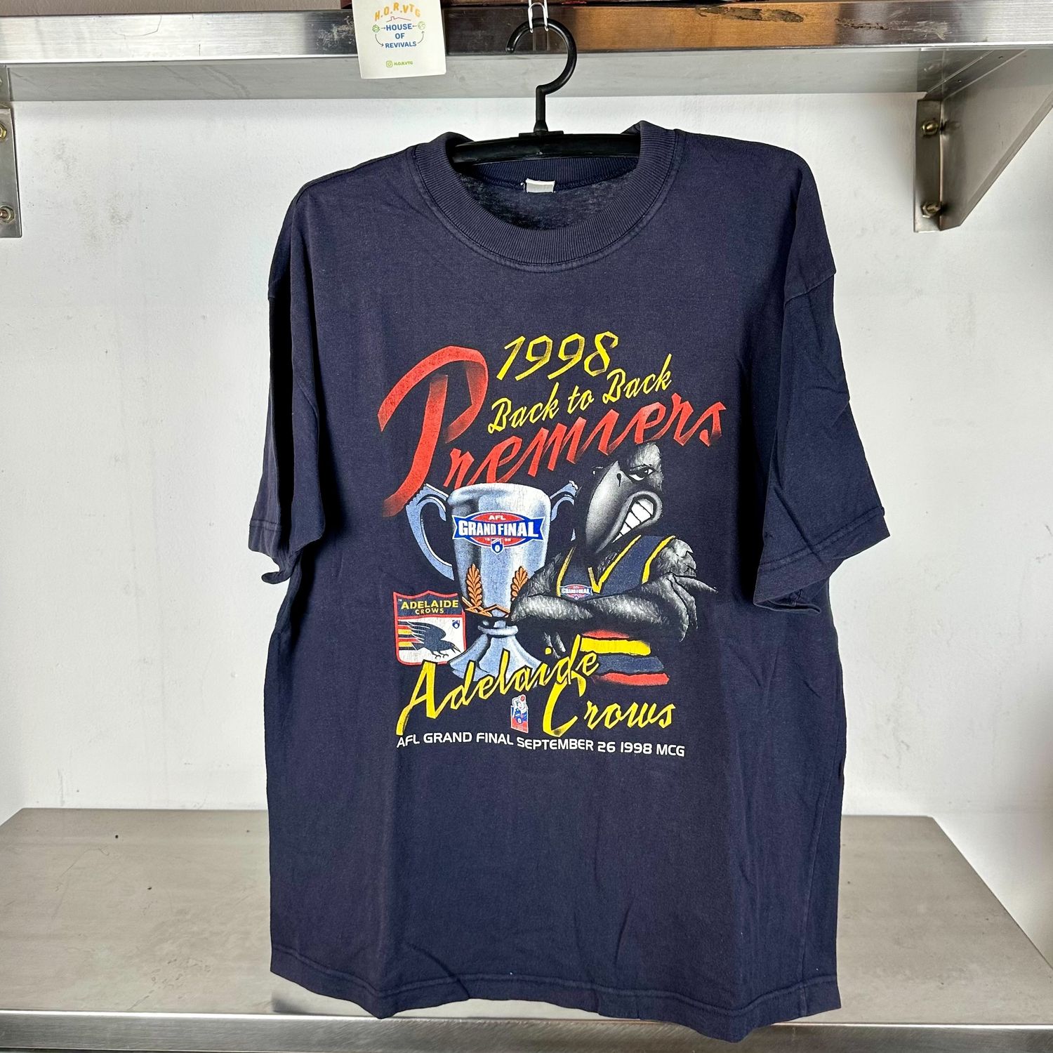 ​Vintage 1998 Adelaide Crows Back to back Premiers AFL Australian Football League Grand Final XL T-shirt