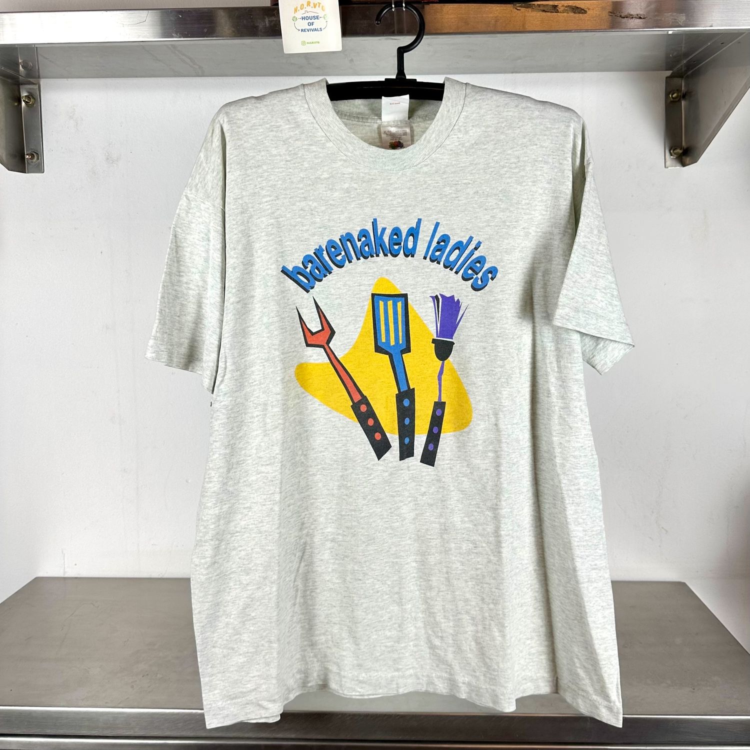 ​Vintage 1995 Barenaked Ladies bnl Summer bbq Tour Rock Band Promo Concert XL single stitch T-shirt