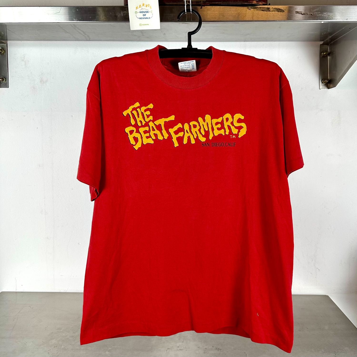 ​Vintage 80s The Beat Farmers Happy Boy Rock Band single stitch Large T-shirt