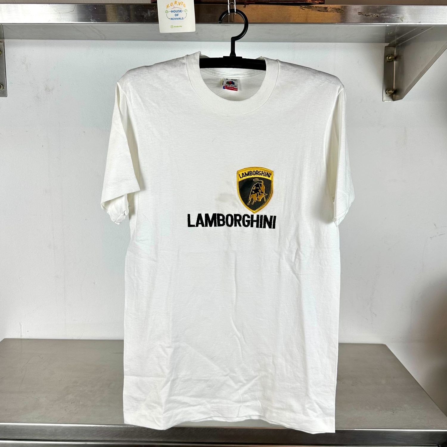 ​Vintage 90s Lamborghini Embroidered Logo Small single stitch T-shirt
