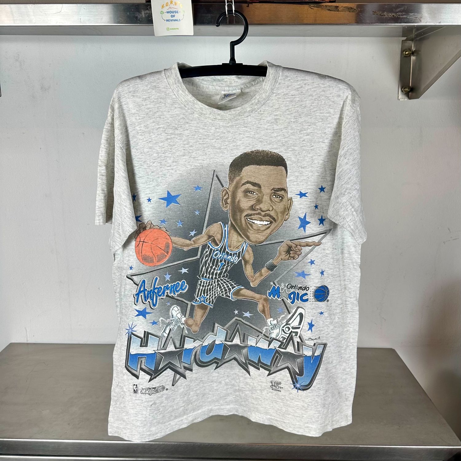 ​Vintage 90s Penny Anfernee Hardaway Magic Caricature NBA Large single stitch T-shirt