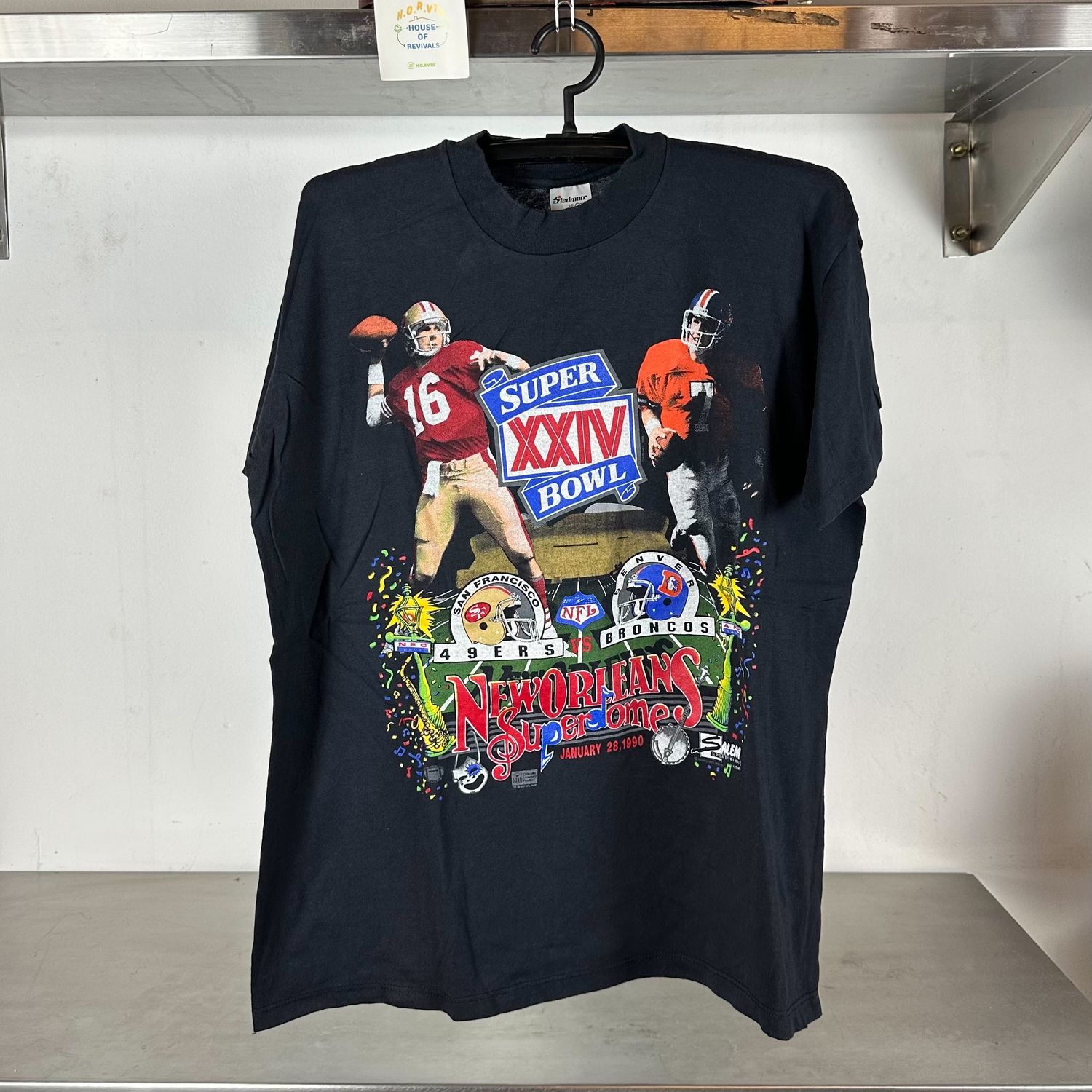 ​Vintage 1990 NFL Super Bowl XXIV San Francisco 49ers VS Denver Broncos XL T-shirt