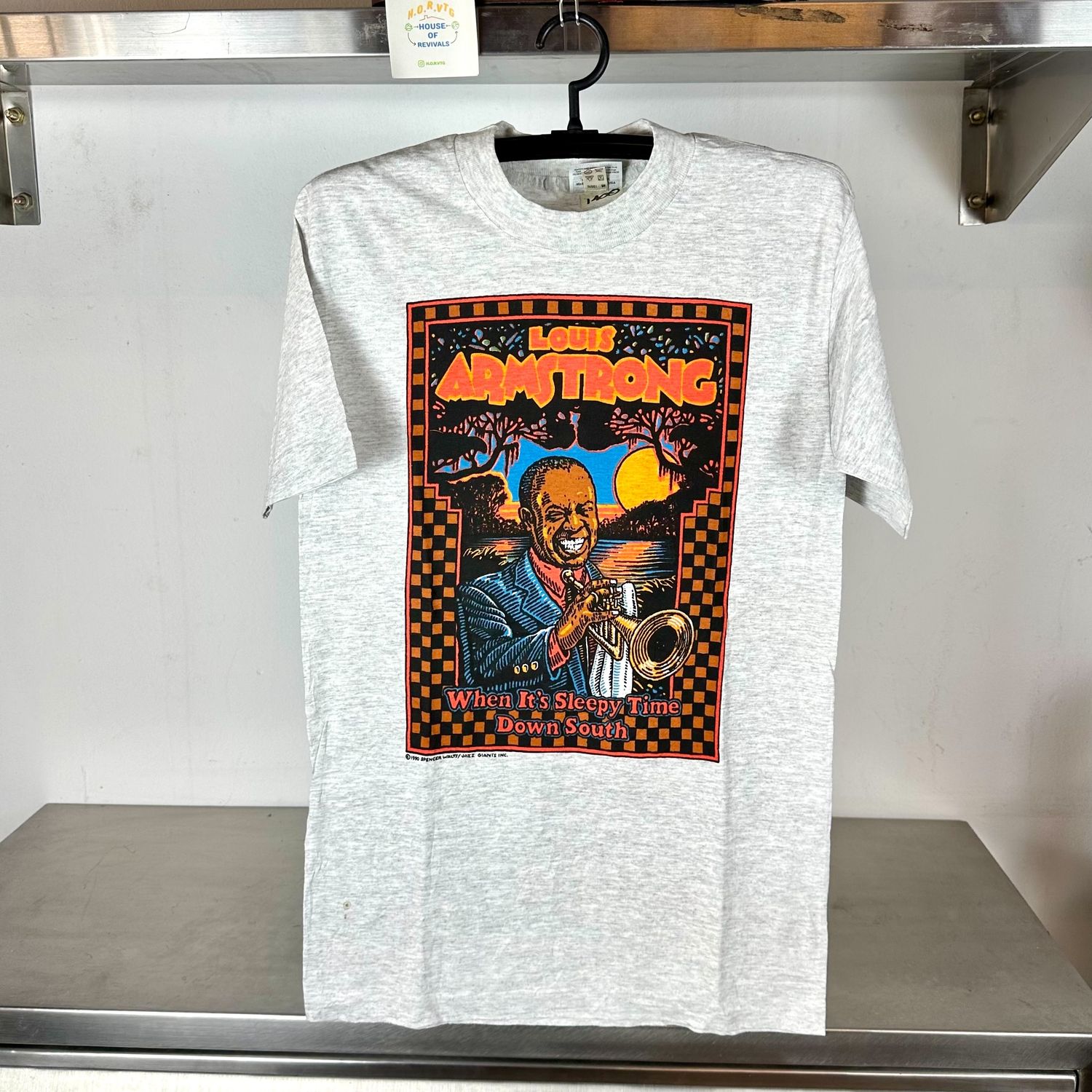 ​Vintage 1990 Louis Armstrong When It’s Sleepy Time Down South Jazz Music Art Medium single stitch T-shirt