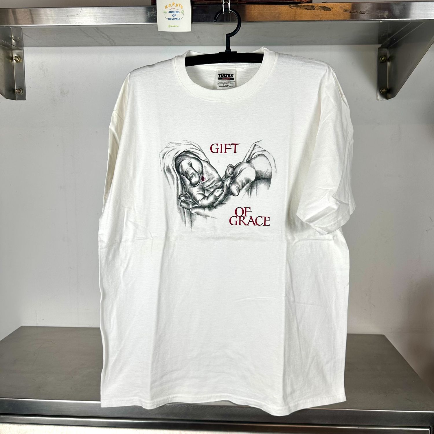​Vintage 90s Gift of Grace Jesus Christ Religion Art XL T-shirt