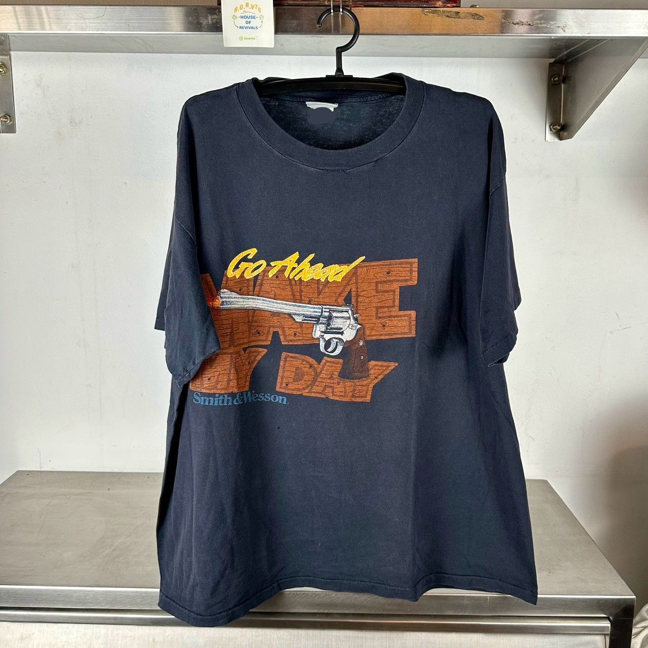 ​Vintage 90s Smith and Wesson Revolver Pistol Go Ahead and Make My Day single stitch T-shirt