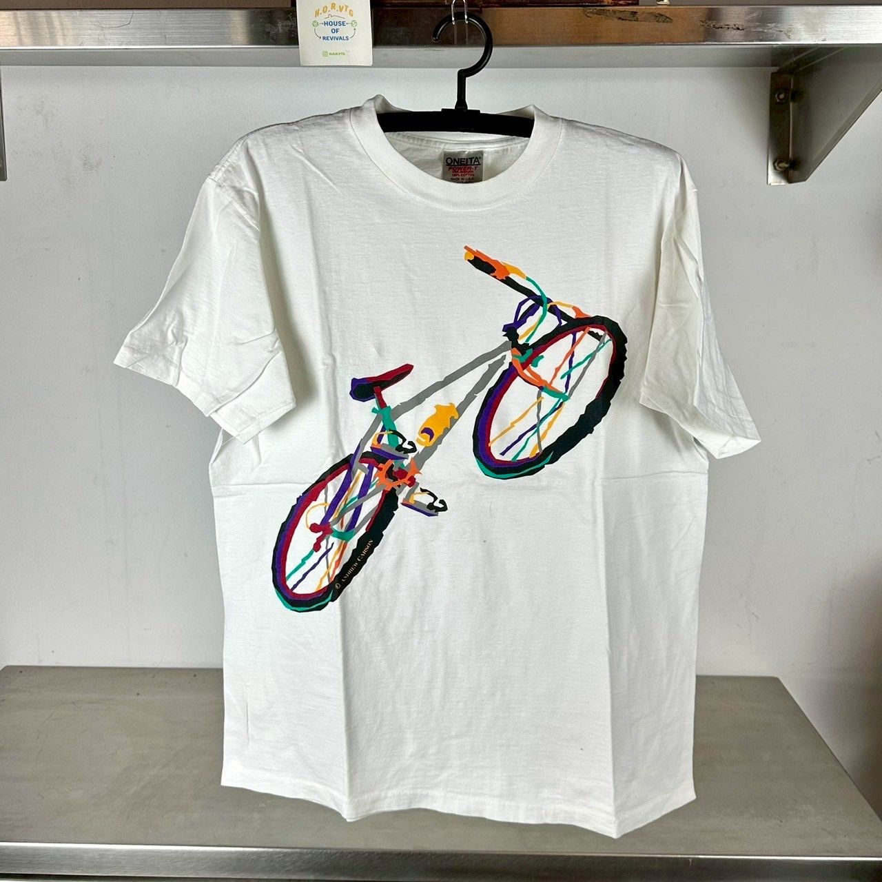 ​Vintage 90s Andrew Carson Bicycle Artwork Large single stitch T-shirt