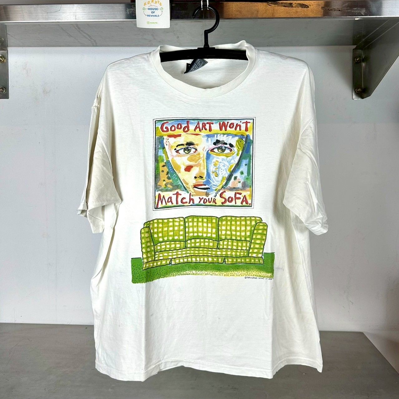 ​Vintage 90s Fred Babb Good Art Won’t Match Your Sofa XL single stitch T-shirt