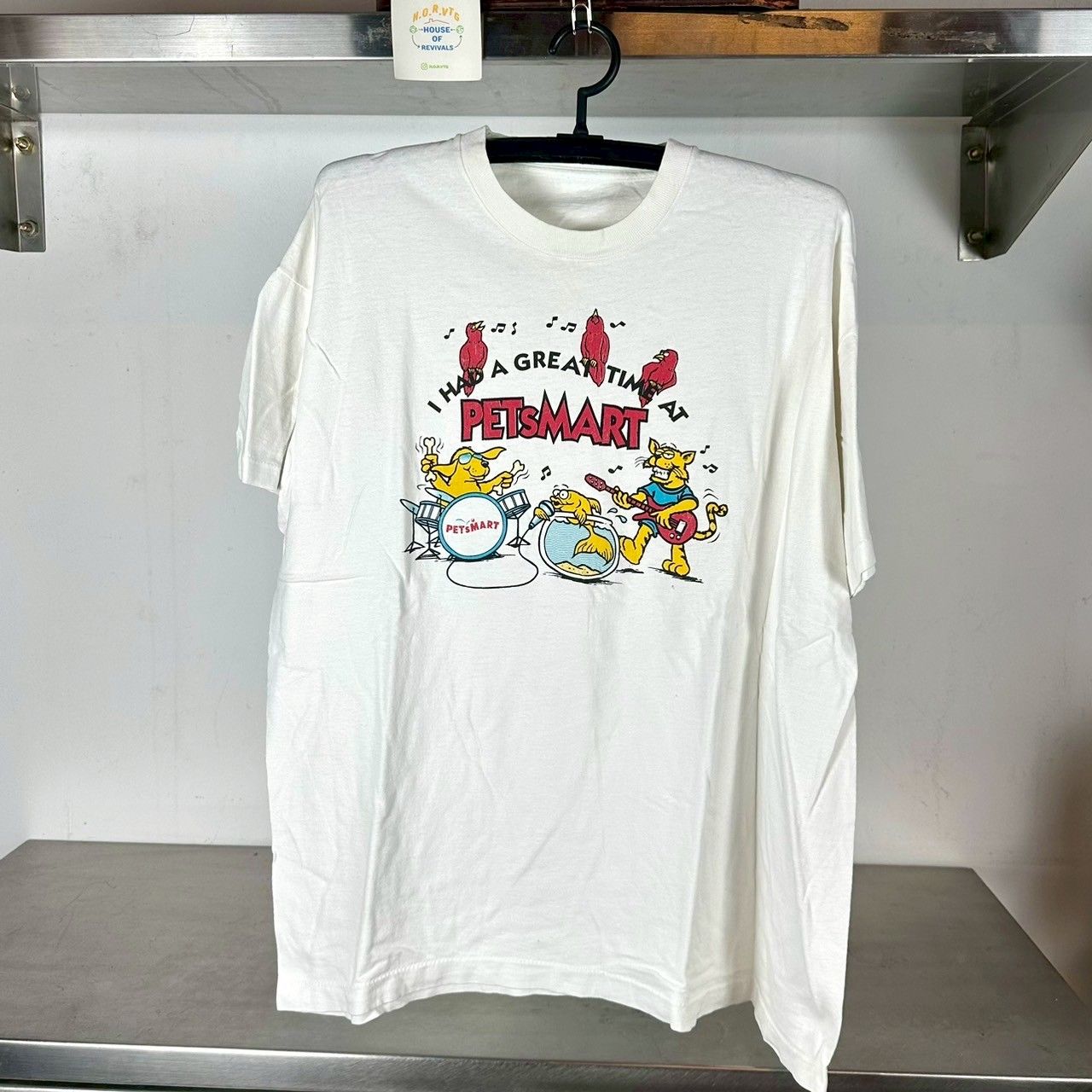 ​Vintage 90s I Had Aa Great Time at Pets Mart Animals Art Promo XL single stitch T-shirt