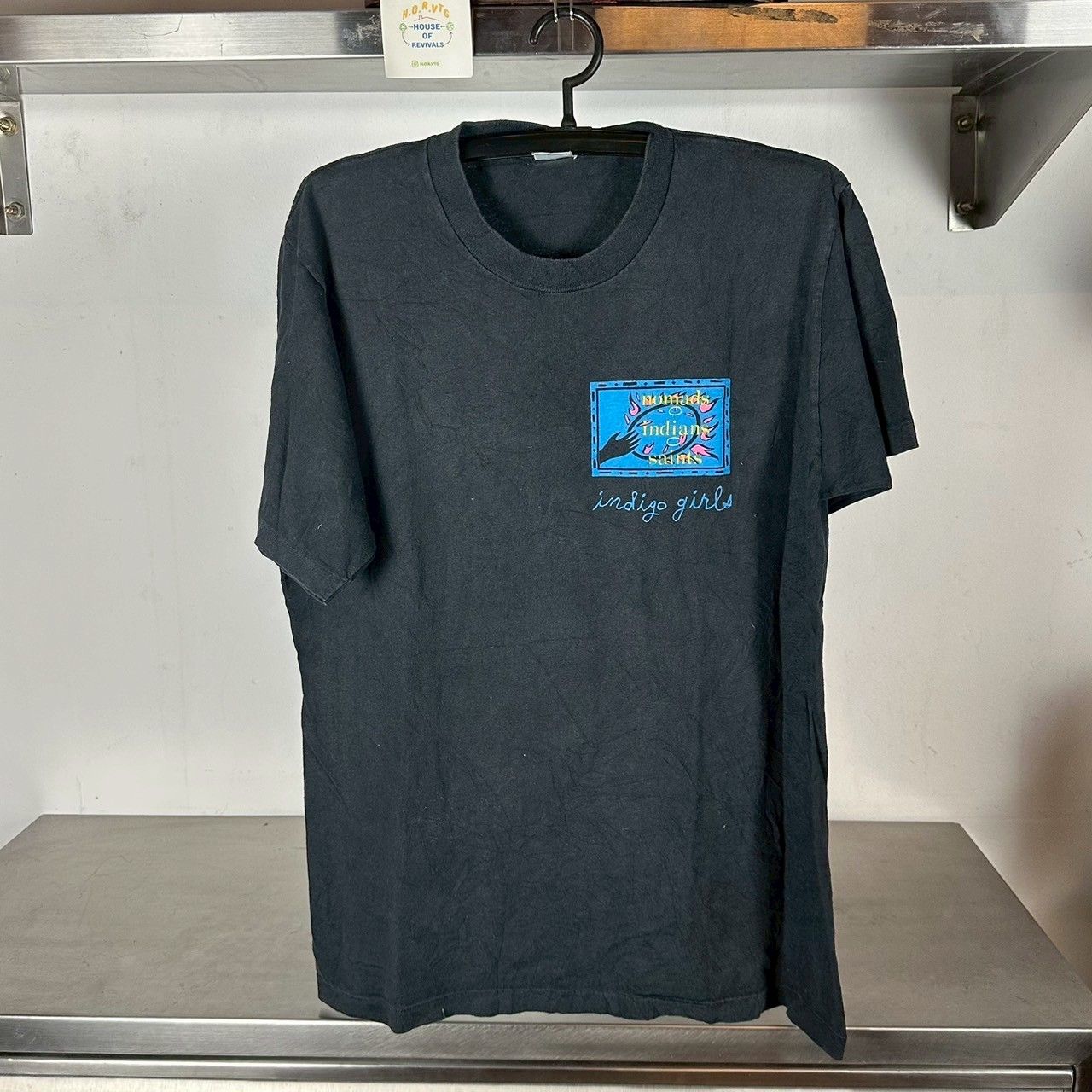 ​Vintage 1990 Indigo Girls Nomads Indians Saints Band Large single stitch T-shirt