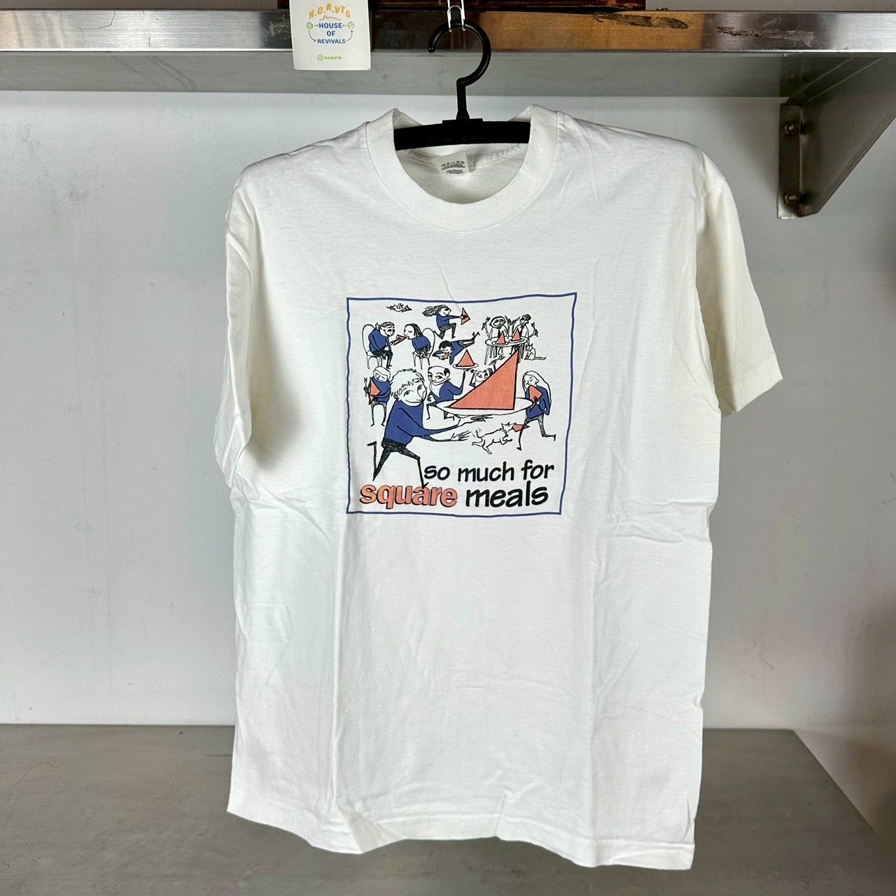 ​Vintage 90s So Much For Square Meals Humor Art Large single stitch T-shirt