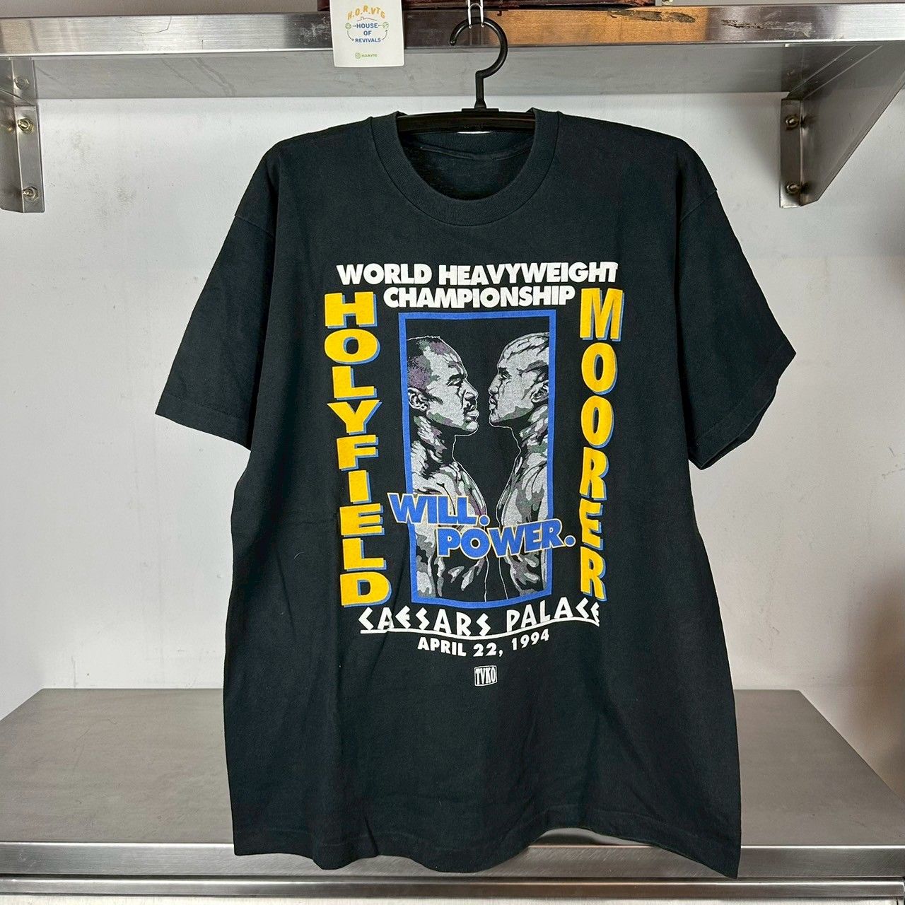 ​Vintage 1994 Evander Holyfield VS Michael Moore Boxing Fight Promo XL Single Stitch T-shirt