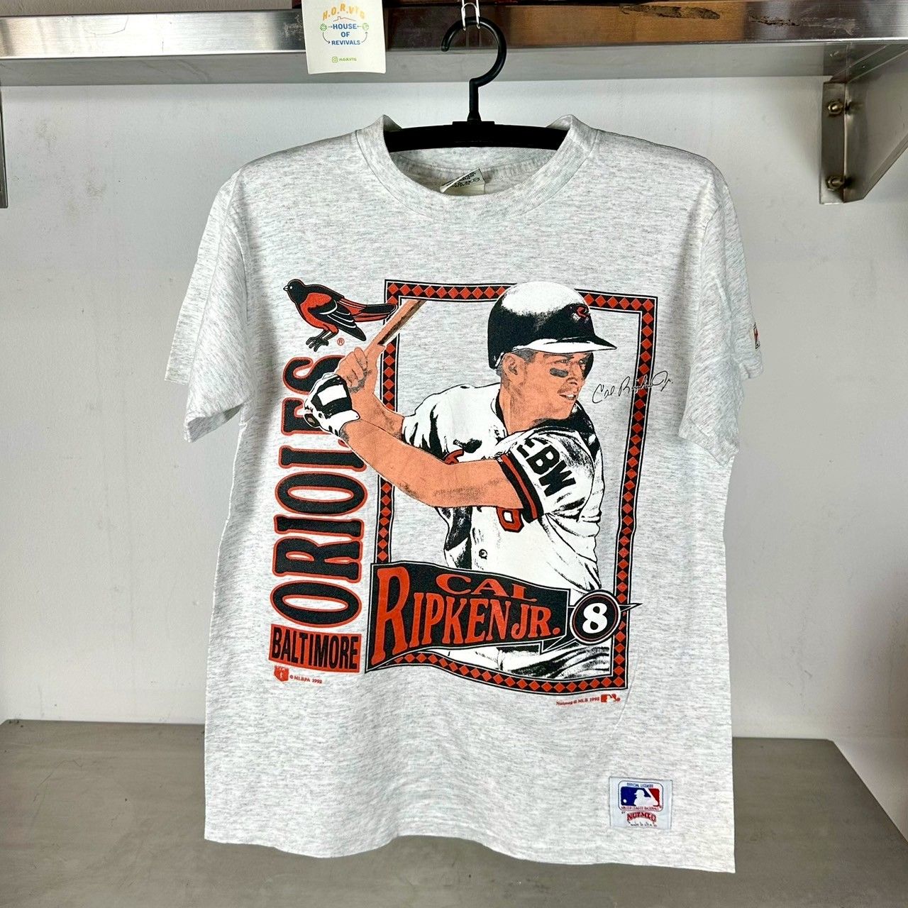 ​Vintage 1992 Cal Ripken JR Baltimore Orioles MLB Nutmeg Large single stitch T-shirt