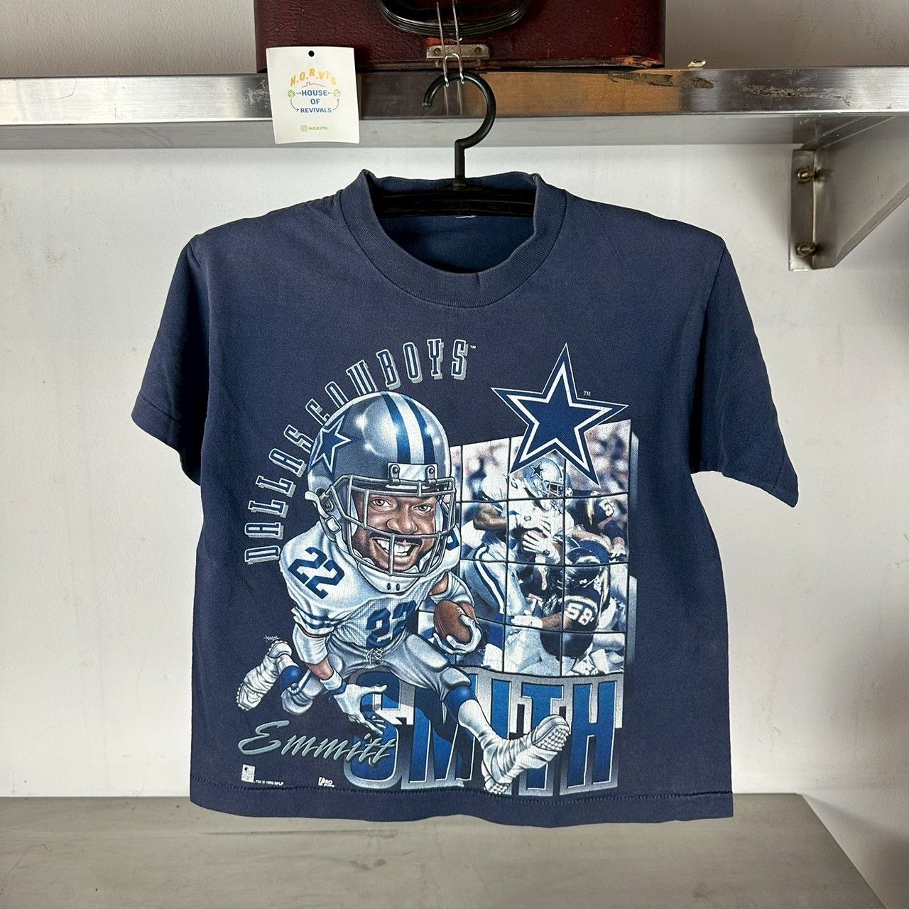 ​Vintage 1996 Emmitt Smith Dallas Cowboys Caricature NFL single stitch T-shirt