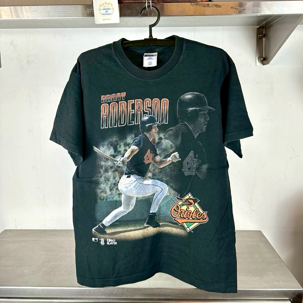 Vintage 90s Brady Anderson Baltimore Orioles MLB Large Single Stitch T-shirt