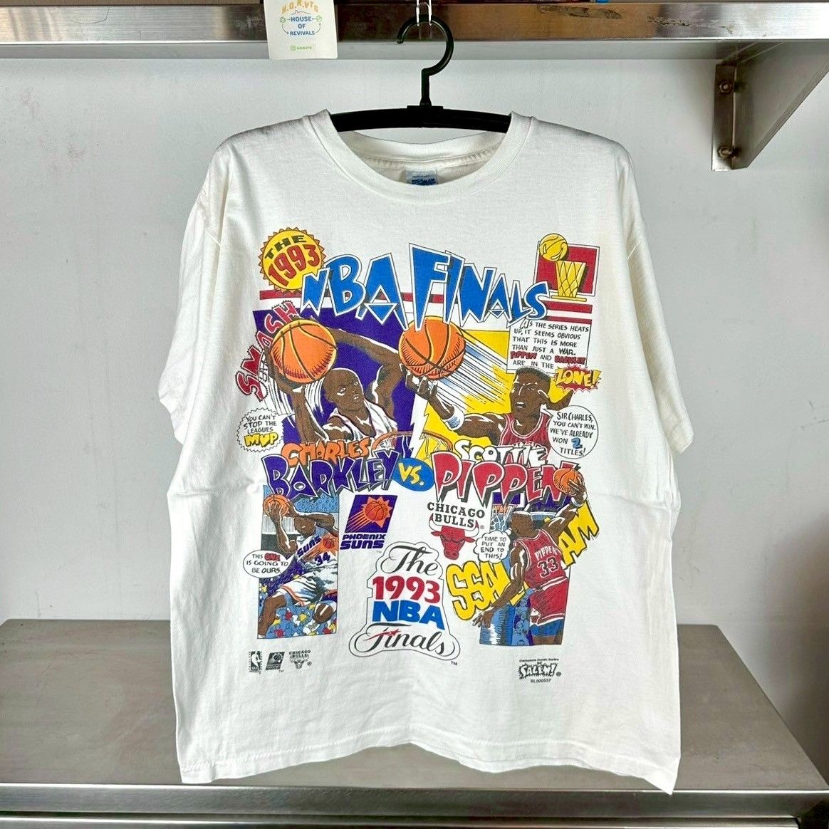 ​Vintage 1993 NBA Finals Phoenix Suns VS Chicago Bulls Salem Comic NBA XL Single Stitch T-shirt