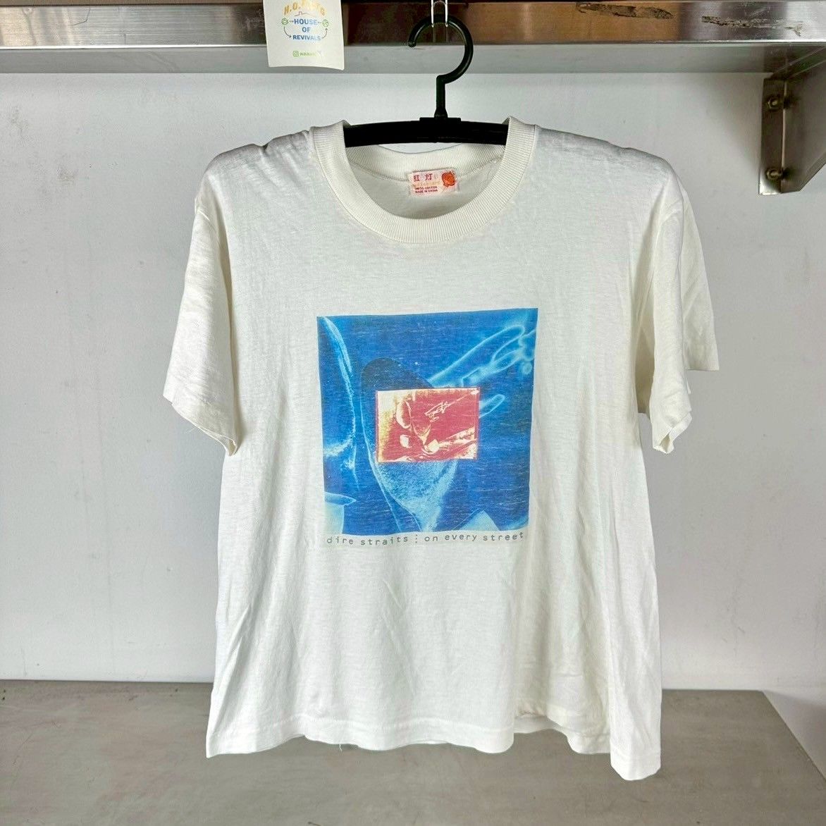 ​Vintage 90s Dire Straits On Every Street Rock Band single stitch T-shirt