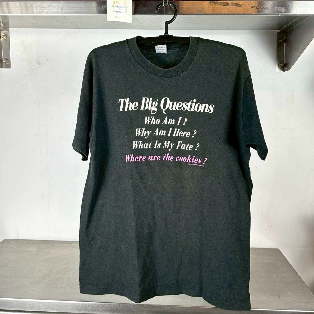 ​Vintage 90s The Big Questions Where Are the Cookies? Typo Single Stitch T-Shirt
