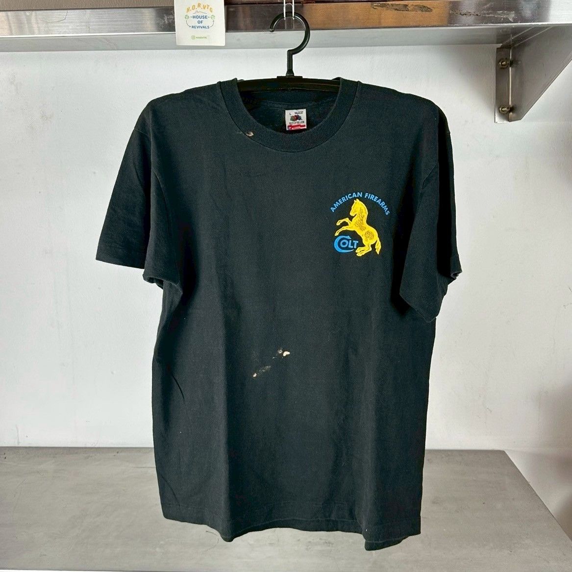 Vintage 90s Colt American Firearms Gun Promo Large single stitch T-shirt