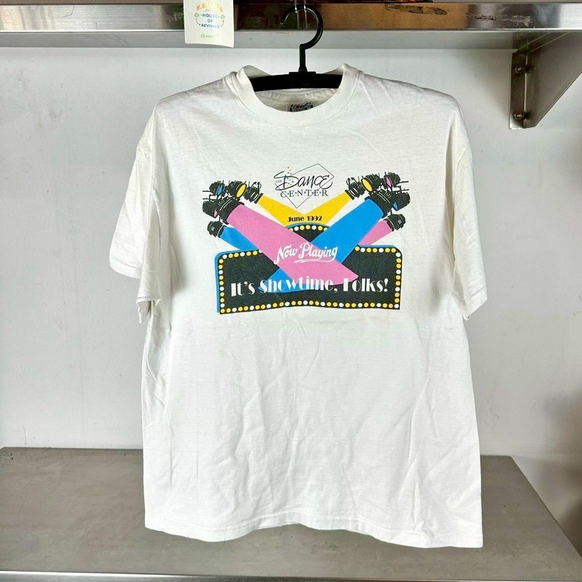 Vintage 1992 Dance Center It&#39;s Showtime Folks! Promo Large Single Stitch T-shirt