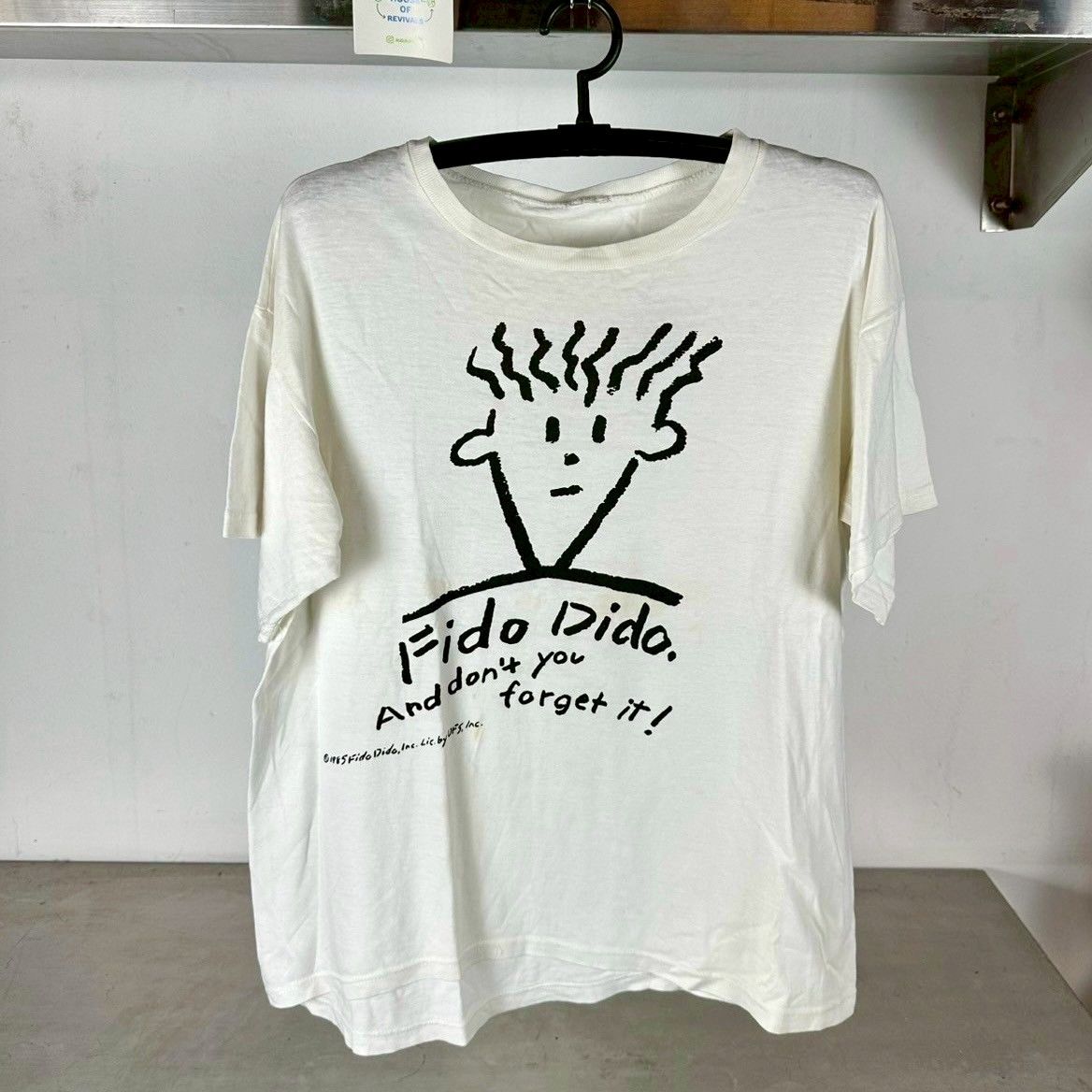 Vintage 1985 Fido Dido Cartoon Character Artwork Large T-Shirt