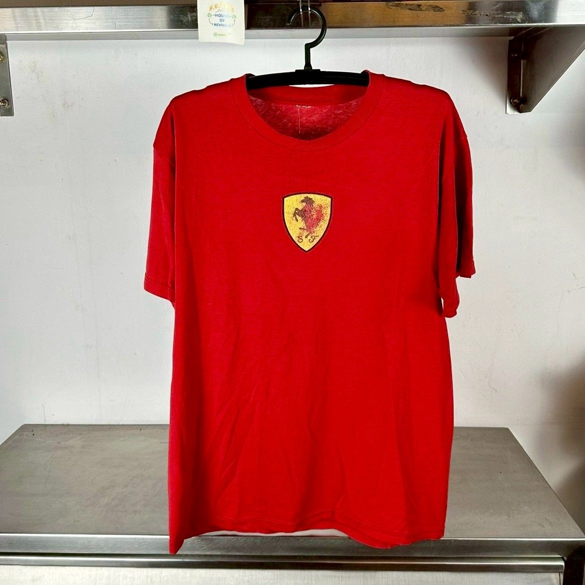 ​Vintage 90s Ferrari Logo Formula One F1 Car Promo Large T-Shirt