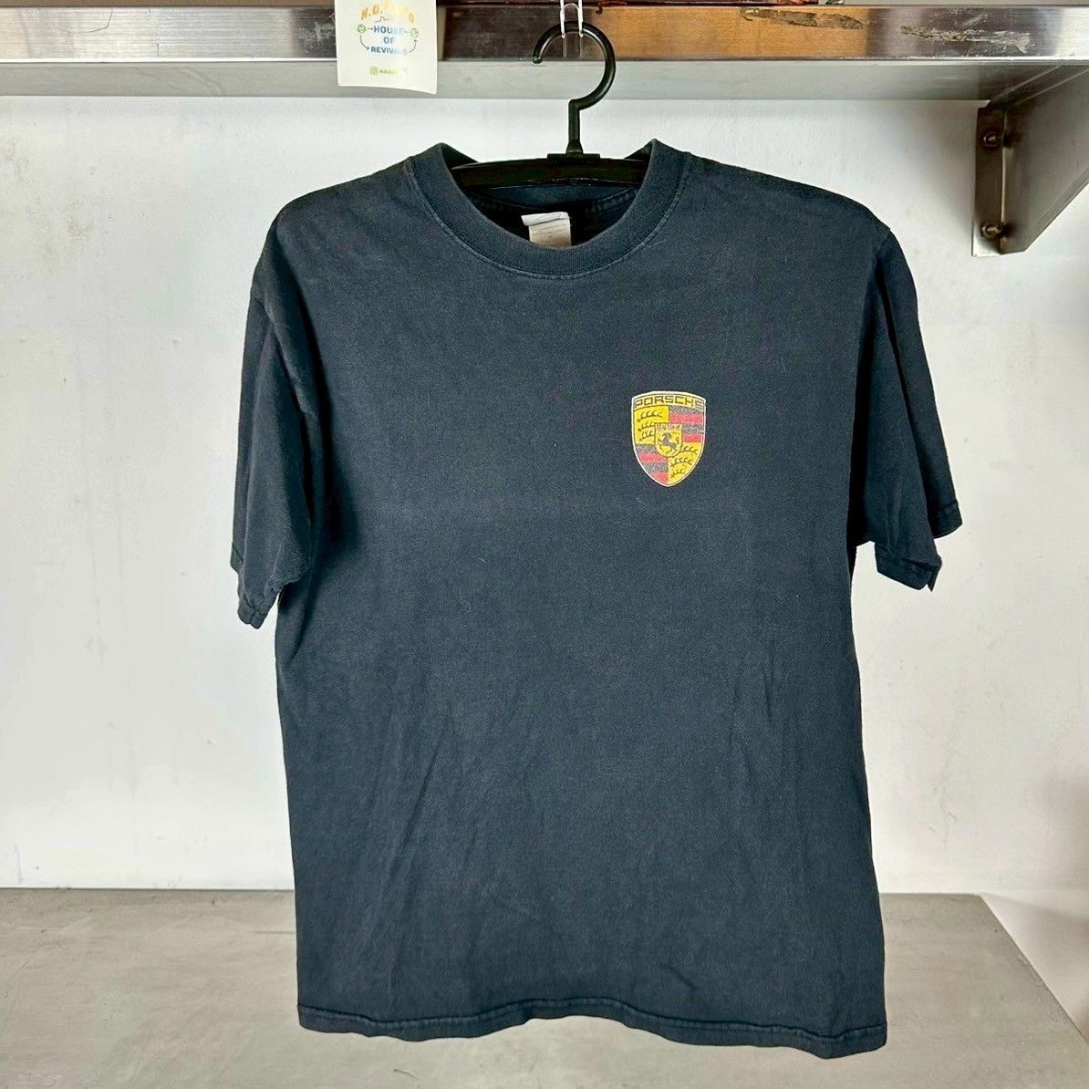 Vintage 2000s Porsche Car Logo Double Sided Promo Medium T-shirt