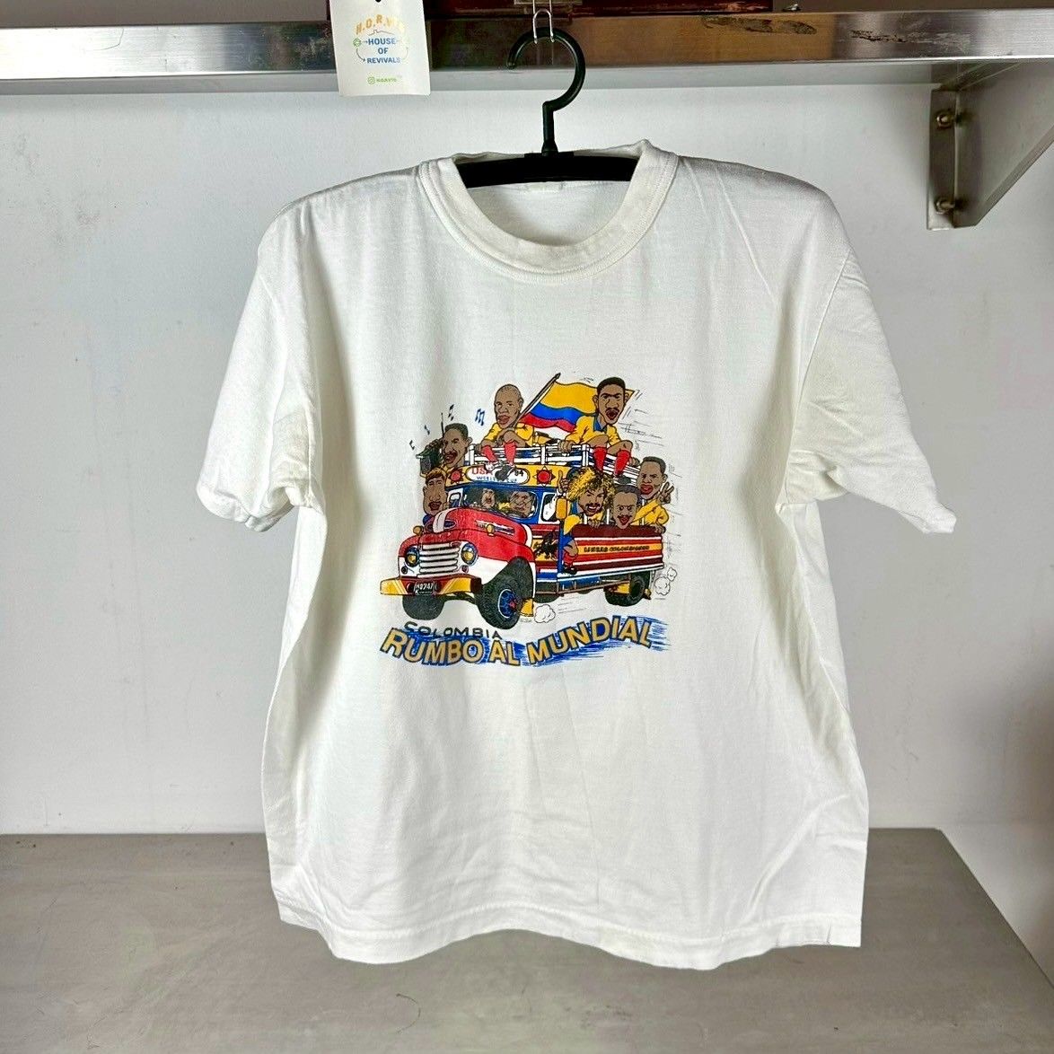 Vintage 1994 Colombia World Cup Soccer Caricature Large Single stitch T-shirt