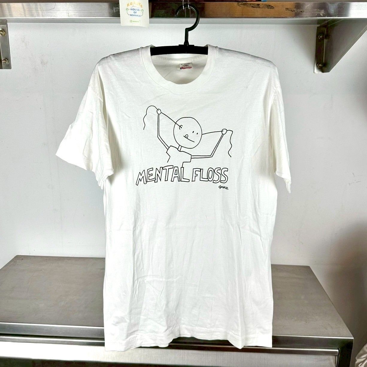 ​Vintage 90s Mental Floss Humor Doodle Artwork Single Stitch T-shirt