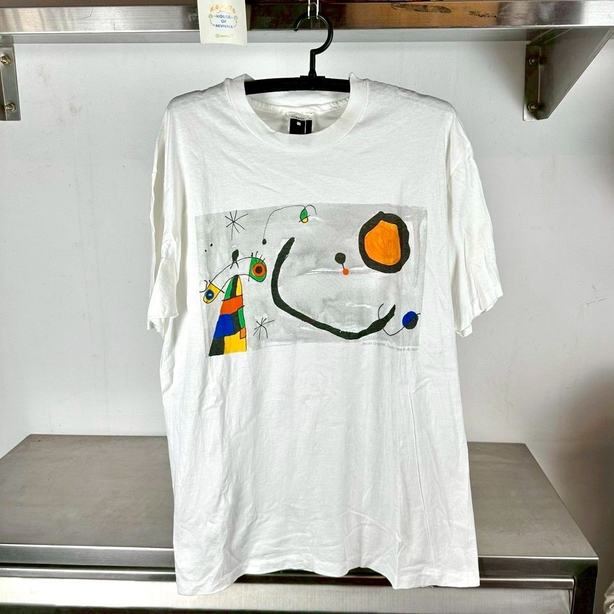 ​Vintage 90s Joan Miro Abstract Painting Artwork XL T-shirt