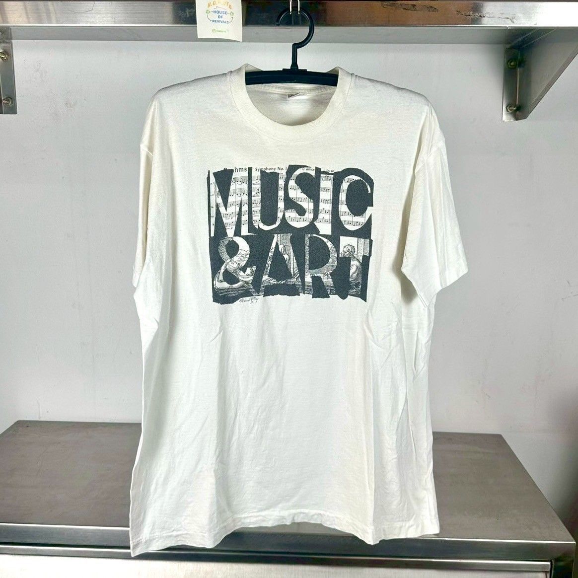 Vintage 90s Music &amp; Art Abstract Artwork XL T-shirt