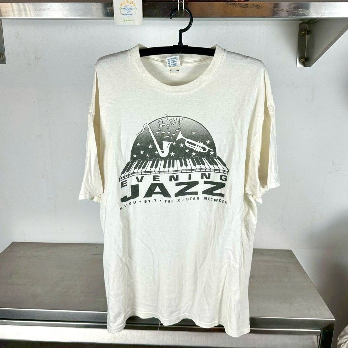 ​Vintage 90s Evening Jazz Music X Star Radio Network Promo XL single stitch T-shirt