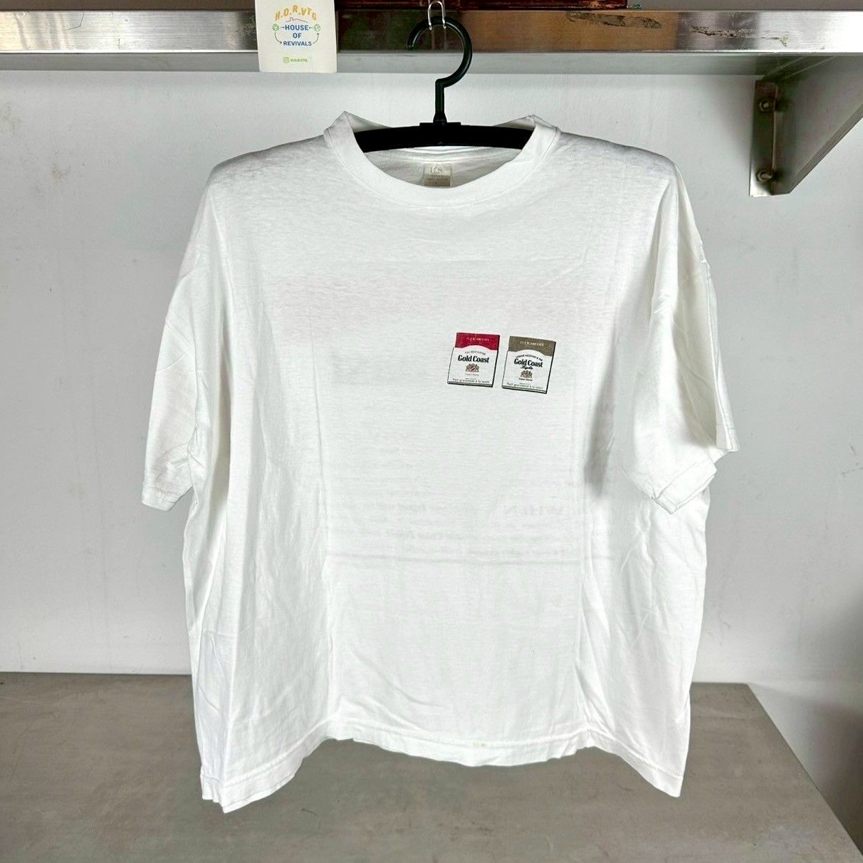 Vintage 90s Gold Coast Cigarettes Typography Promo XL Single Stitch T-Shirt