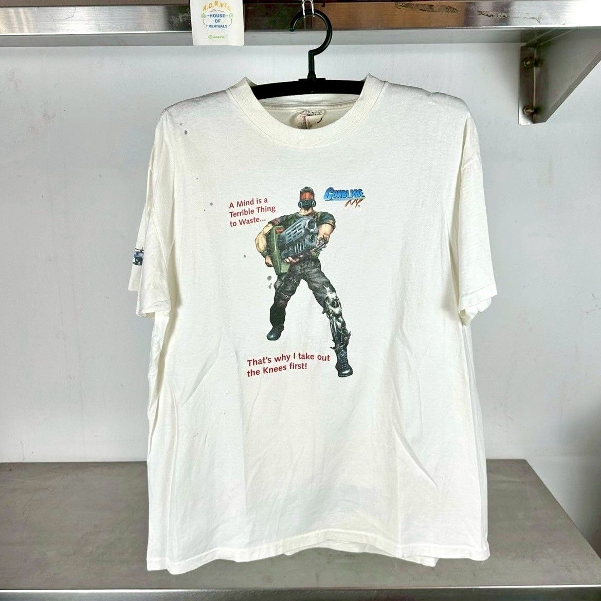 Vintage 90s Gunblade SEGA Arcade Video Game Promo Large Single Stitch T-Shirt
