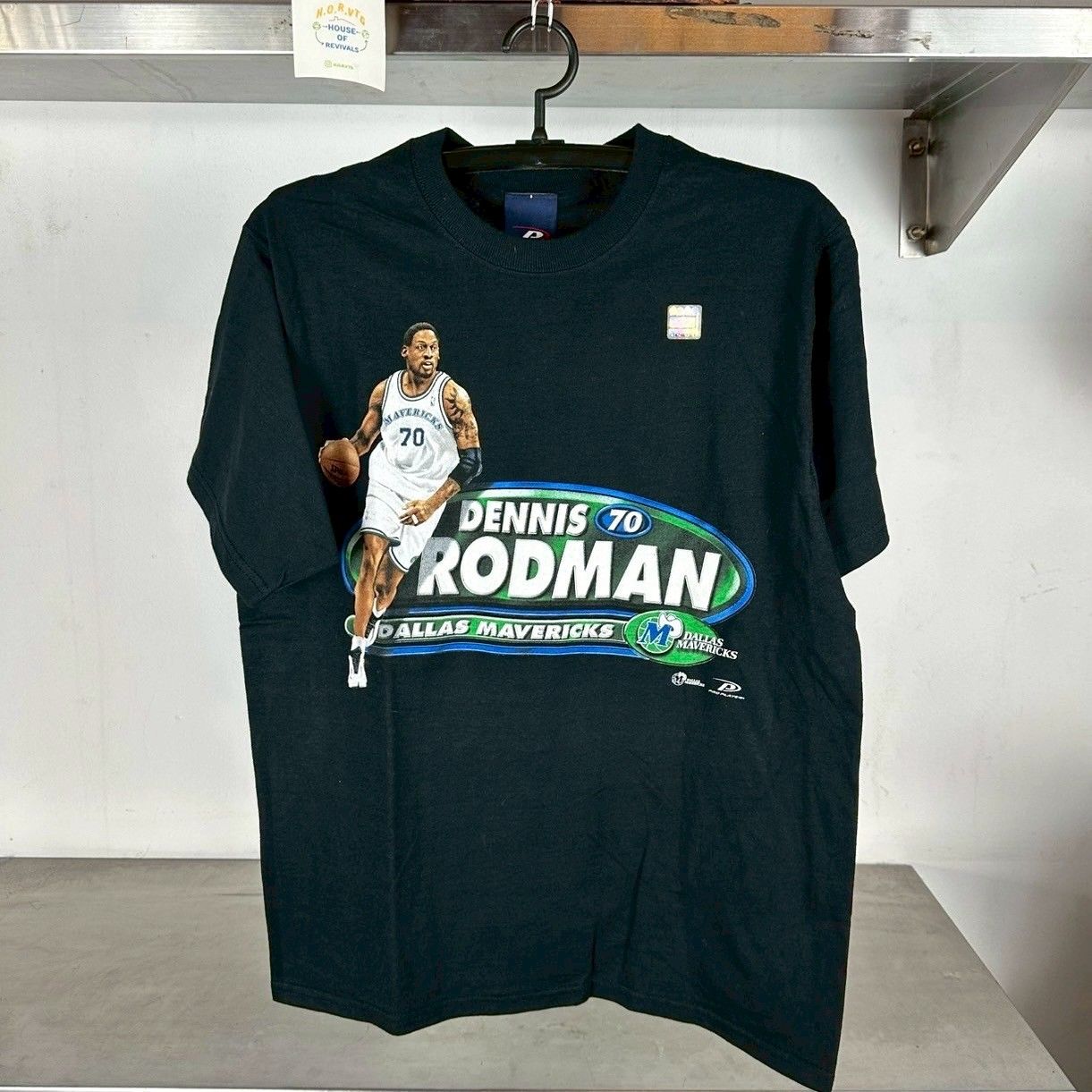Vintage 90s Dennis Rodman Dallas Mavericks Pro Player NBA Deadstock Medium T-shirt