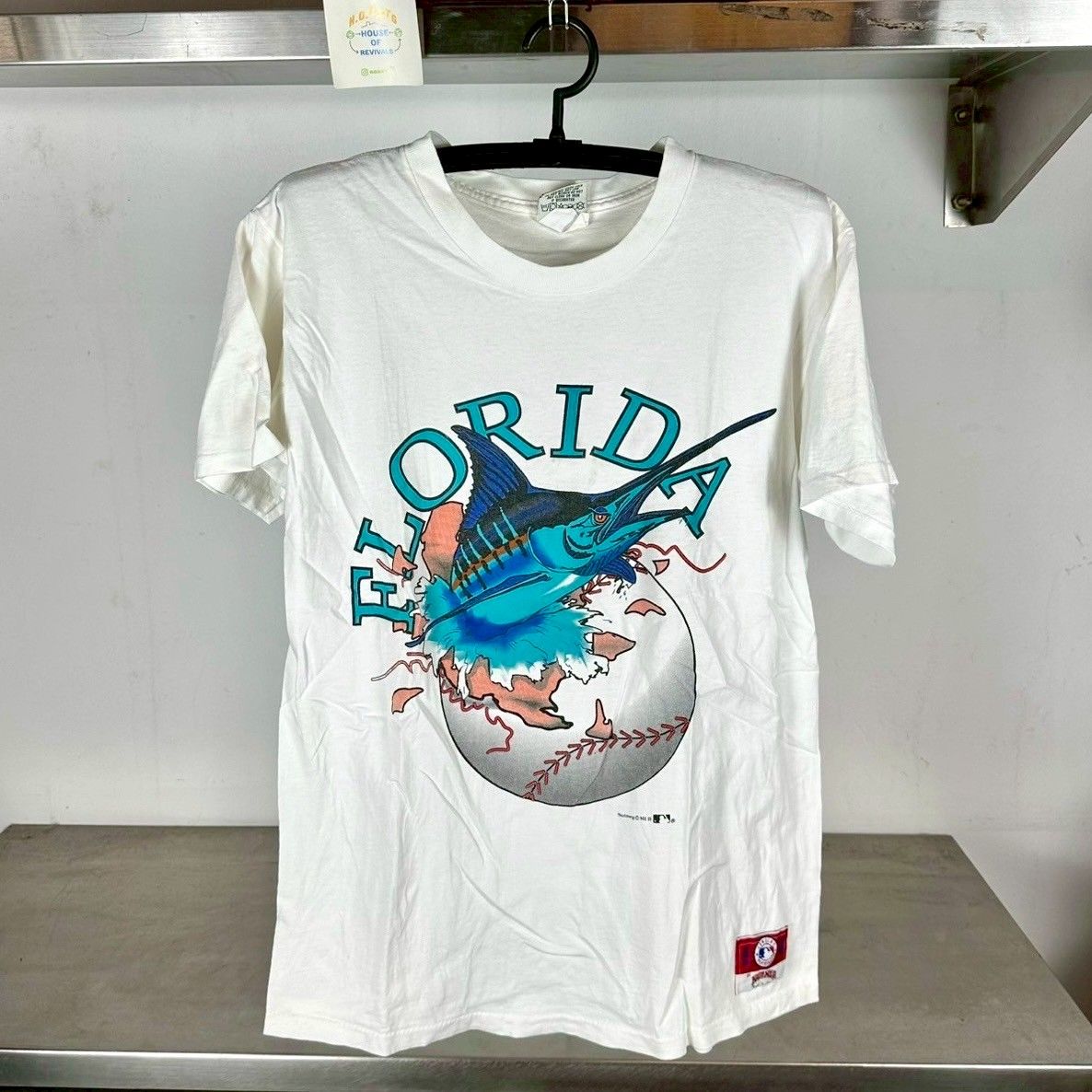 Vintage 90s Florida Marlins Breakthrough MLB Nutmeg Large T-shirt