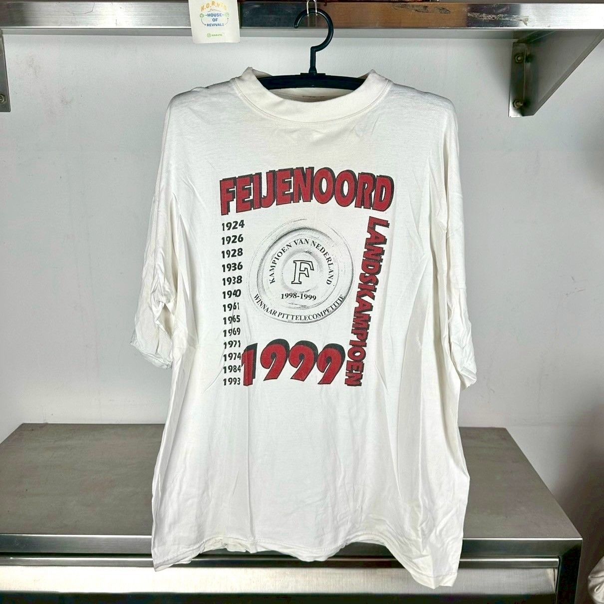 Vintage 1999 Feyenoord FC Landskampioen Dutch Soccer 2XL T-shirt