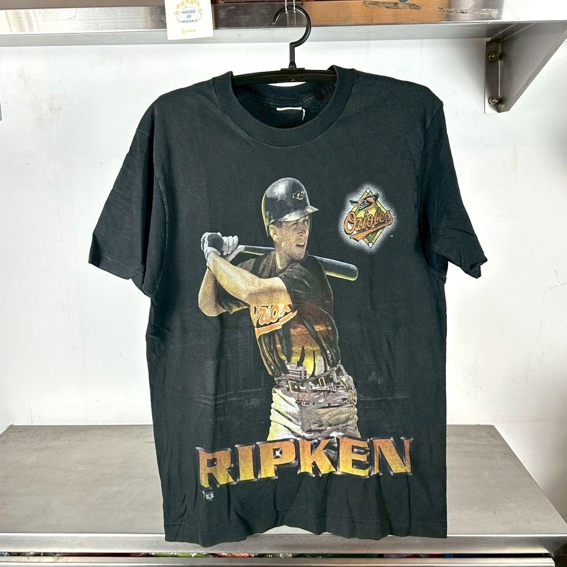 Vintage 90s Cal Ripken JR Baltimore Orioles MLB Large single stitch T-shirt
