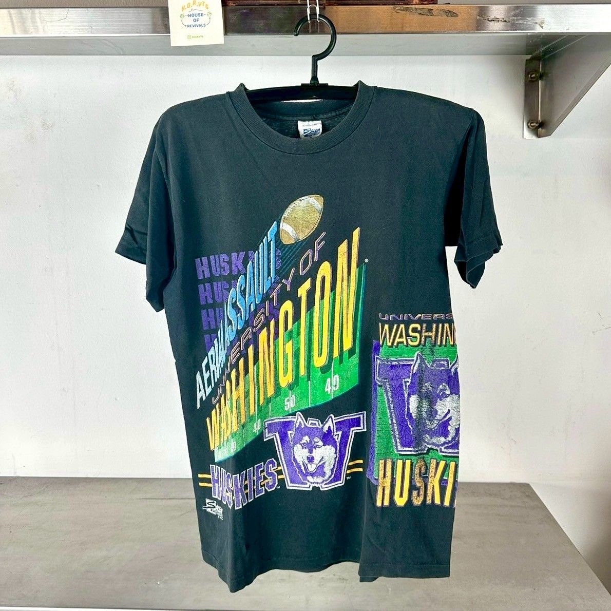 Vintage 1992 Washington Huskies Aerial Assault NCAA AOP Medium single stitch T-shirt